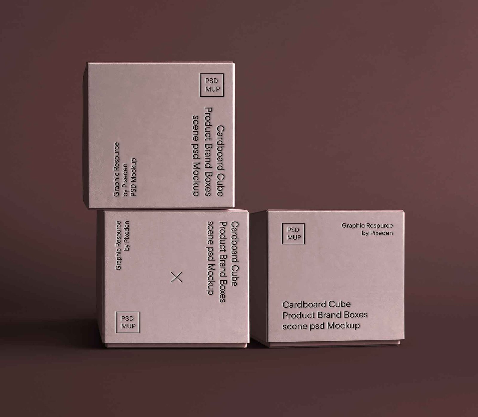 Stacked Cube Box Product Packaging Mockup